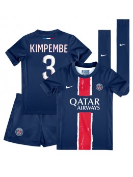 Detské Futbalové oblečenie Paris Saint-Germain Presnel Kimpembe #3 2024-25 Krátky Rukáv - Domáci (+ trenírky)